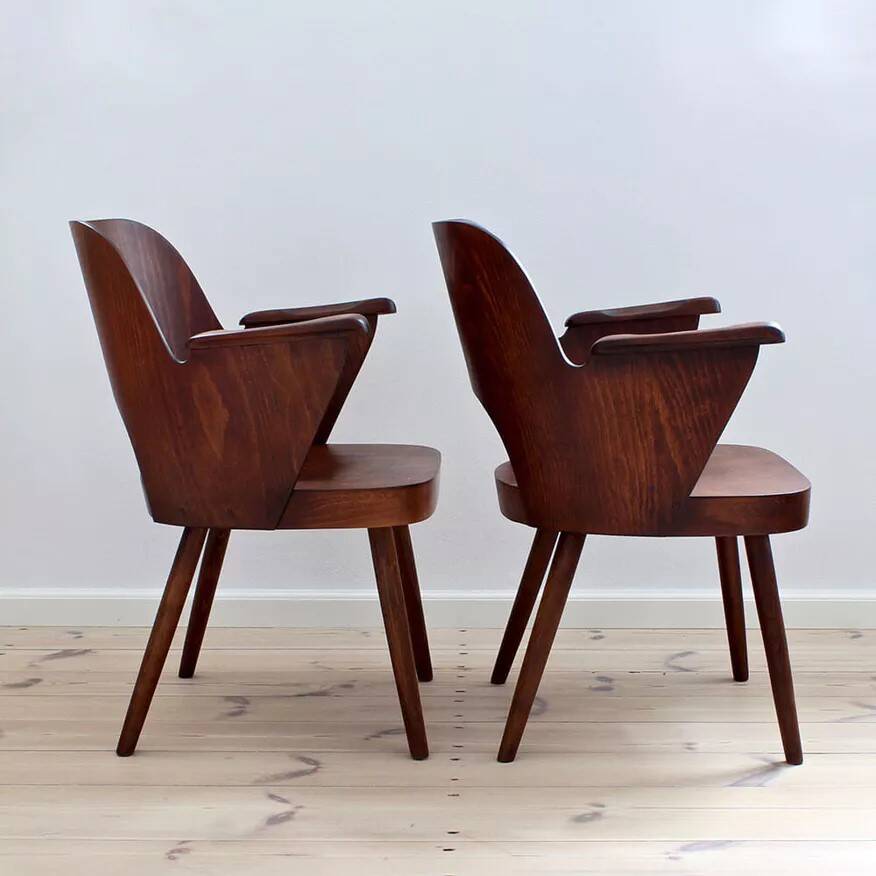 Dining Chairs by Lubomír Hofmann for TON, Model 1515, Beechwood, 1960s, Set of 2