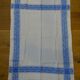 Lot of 2 old and cotton tea towels - Pretty blue friezes - Franges - Circa 1920-1930