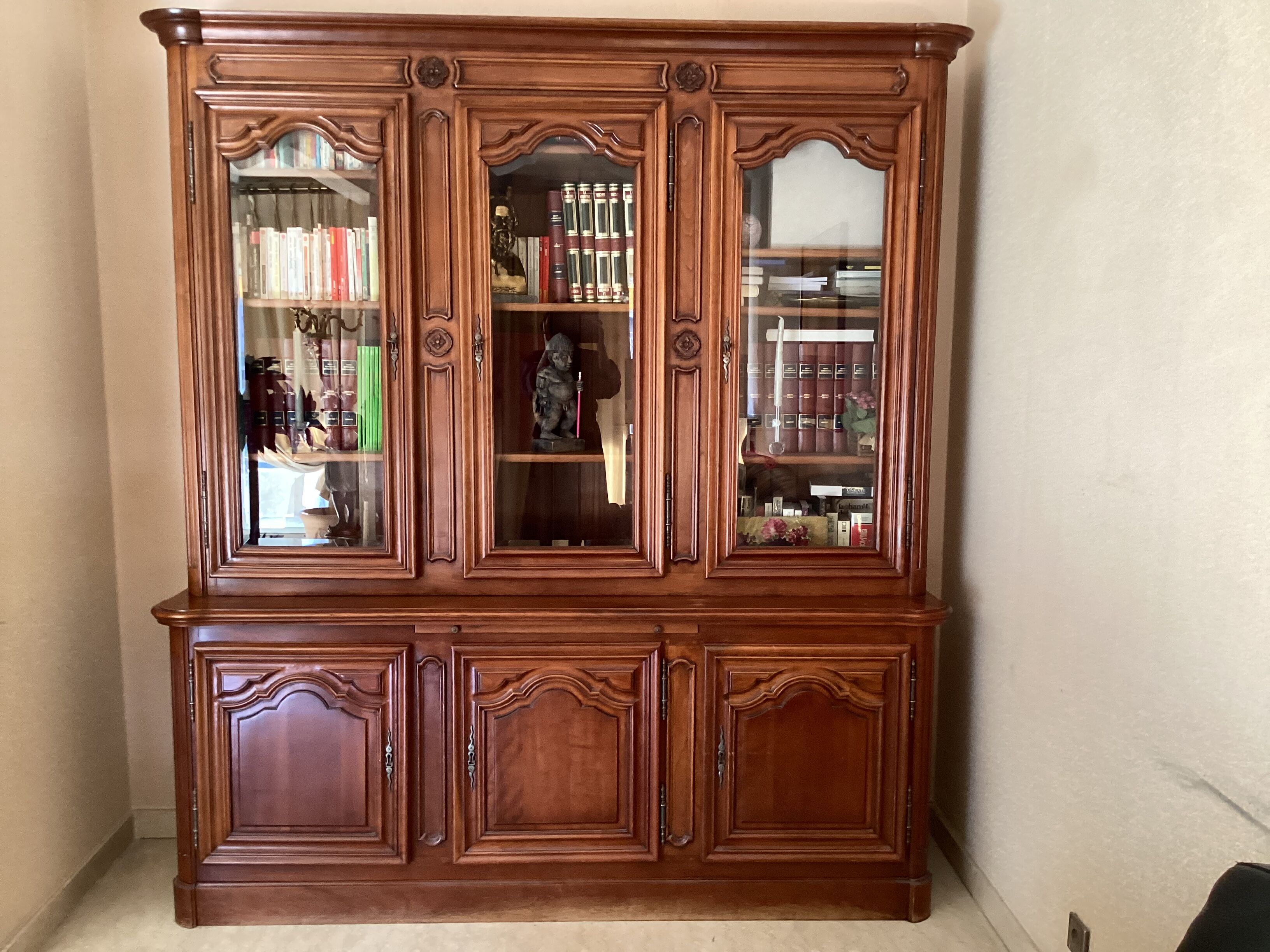 Cherry bookcase stamped Louis Tricoire