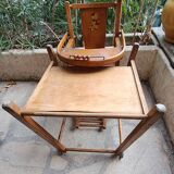 Vintage wooden baby high chair