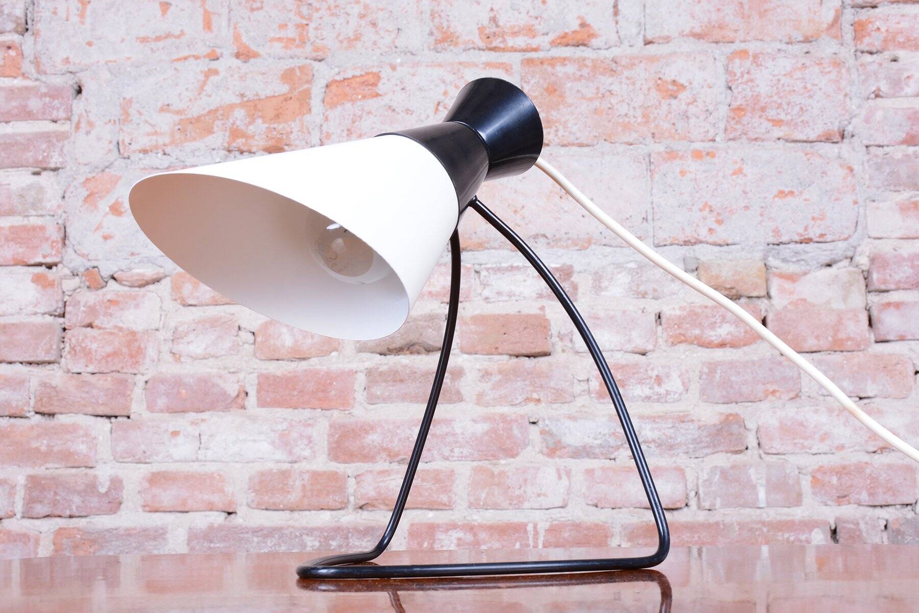 Mid-Century Czech Table Lamp in Metal attributed to J. Hůrka for Napako, 1950s