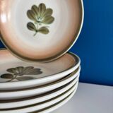 set of 6 floral deep plates gien - vintage fleur ka plate set