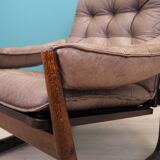 Leather armchair, Danish design, 1960s, manufactured by Genega Møbler