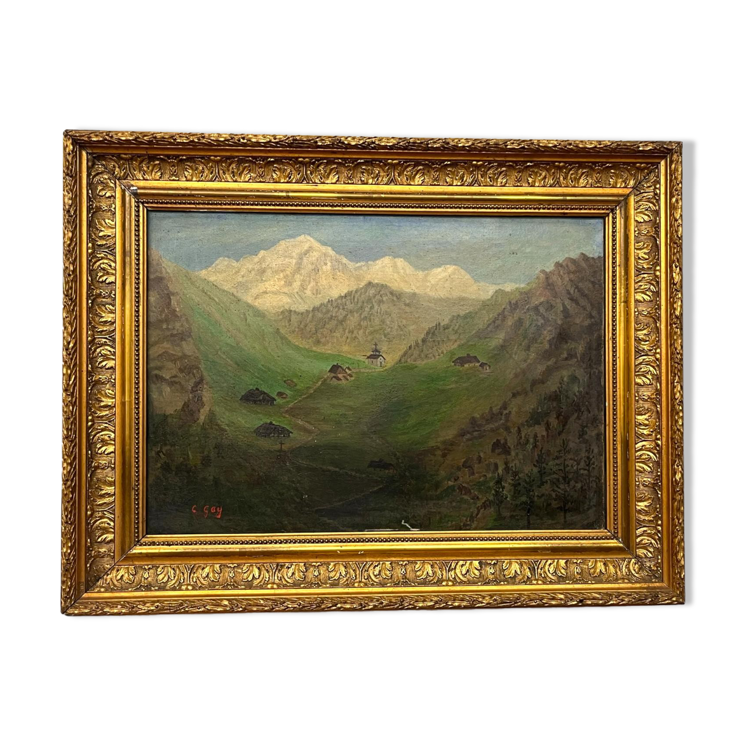 Oil on canvas of the Col des Aravis in Haute-Savoie