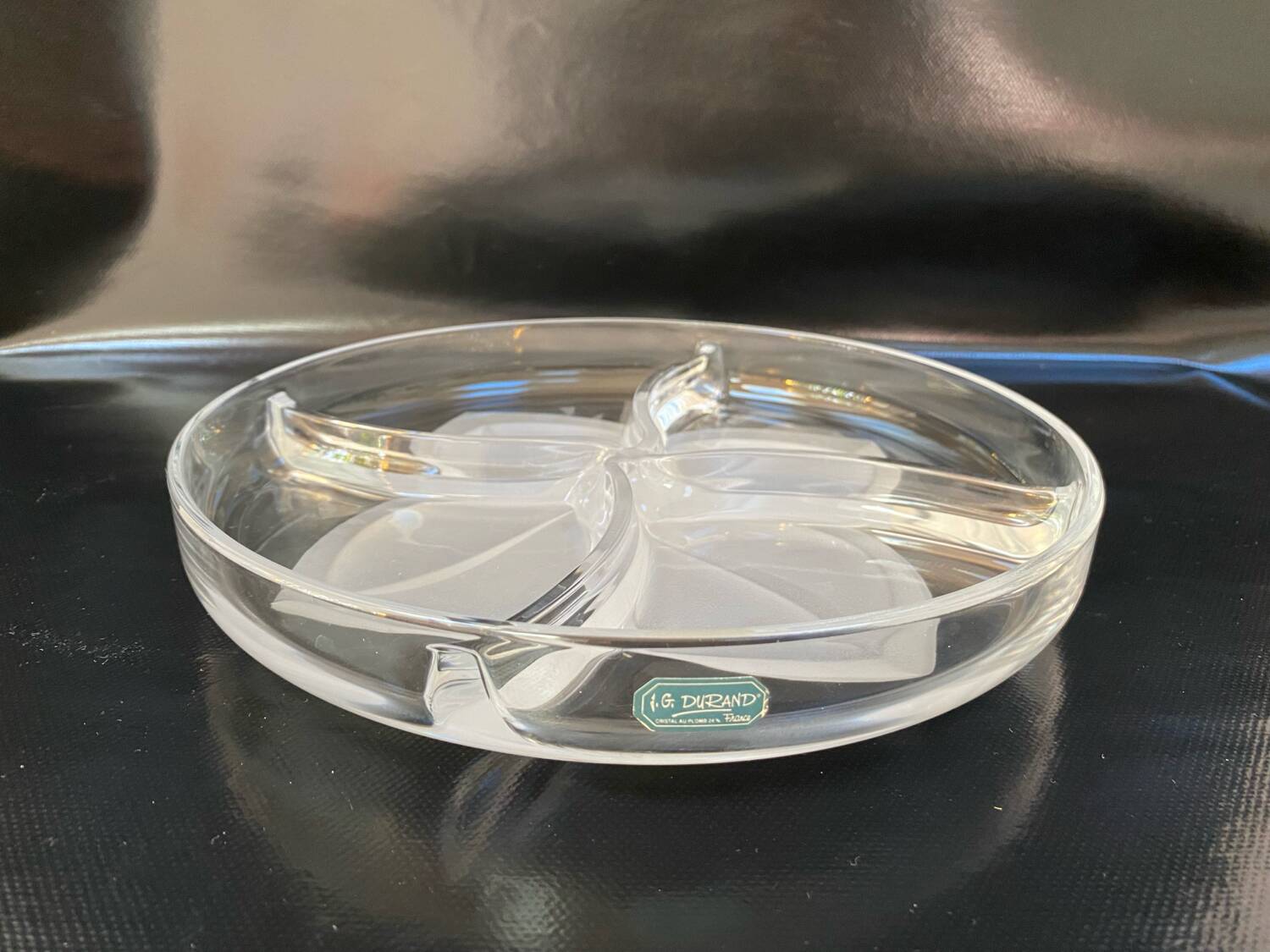 Plat de présentation en cristal JG Durand - Modèle Florence