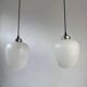 Pair of antique xl vintage curved suspension lights