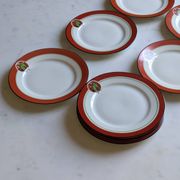 Art Deco dessert plates Henri Delcourt / Boulogne sur Mer / parakeet