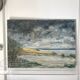Peinture abstraite bord de mer orageaux