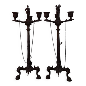 Candélabres bronze Napoléon - iii