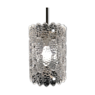 Lampe suspendue en cristal, Carl Fagerlund Pour Orefors, Suède années 70