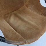 Set of vintage suede lounge chairs from Lusch, Germany, 1960s.