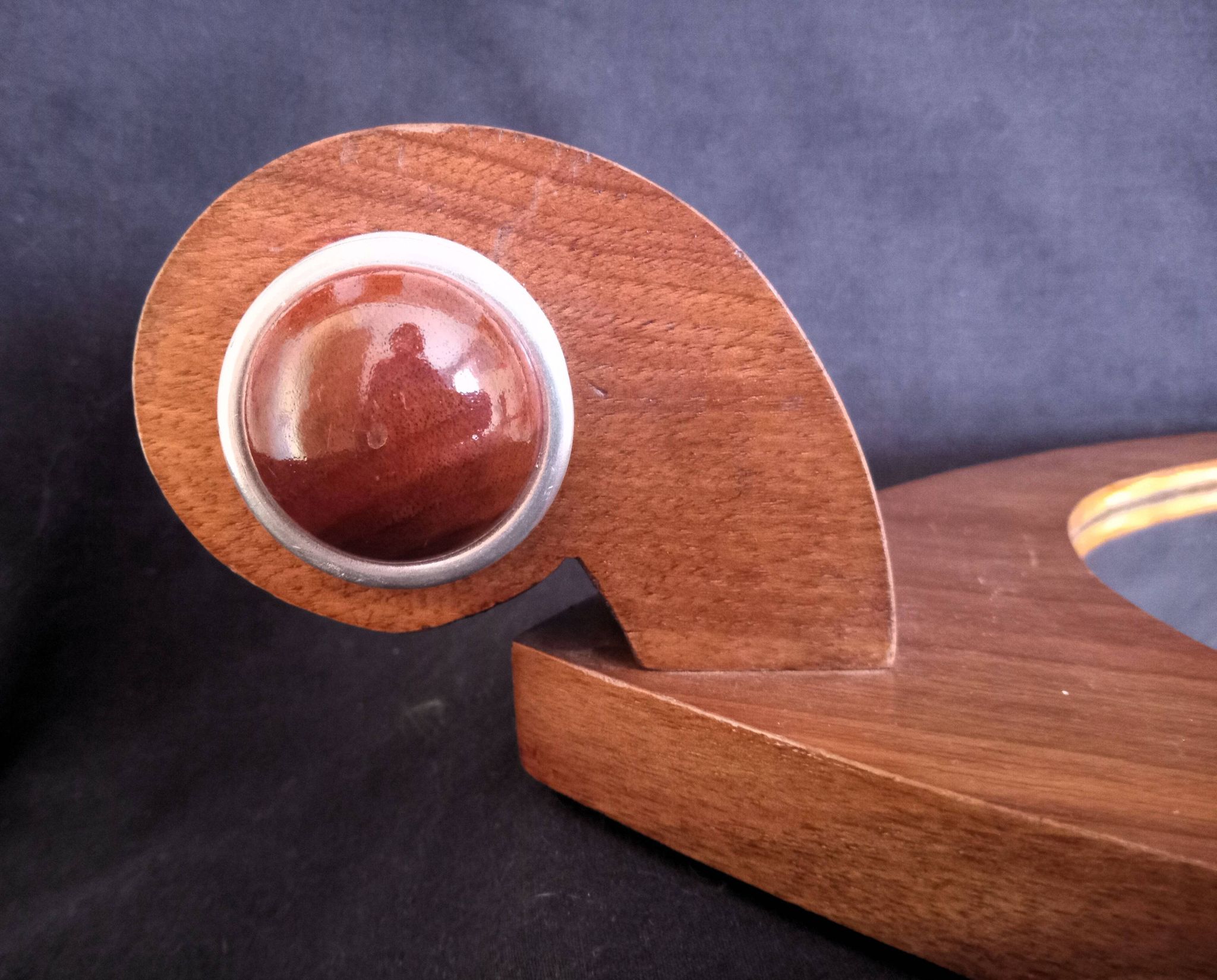 Mirrored Art Deco style wooden serving tray, year 1930