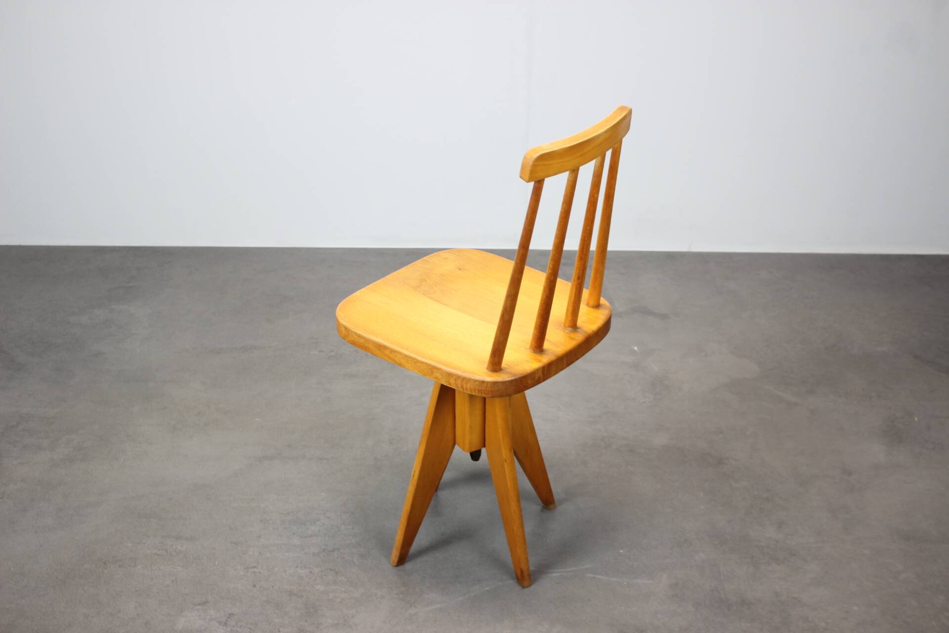 Adjustable-height beechwood chair from the 1970s, Czechoslovakia