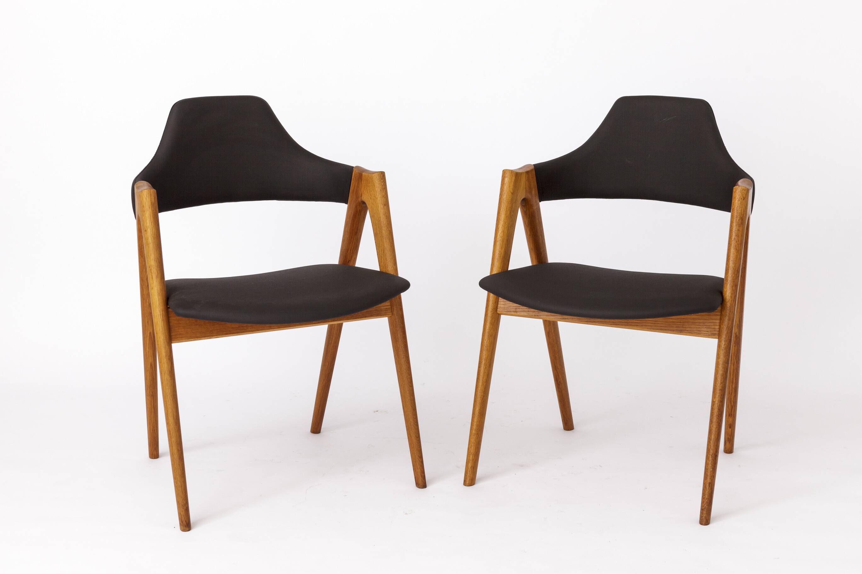 2 chaises Compass en teck, années 1960, par Kai Kristiansen pour Sva Møbler, Set