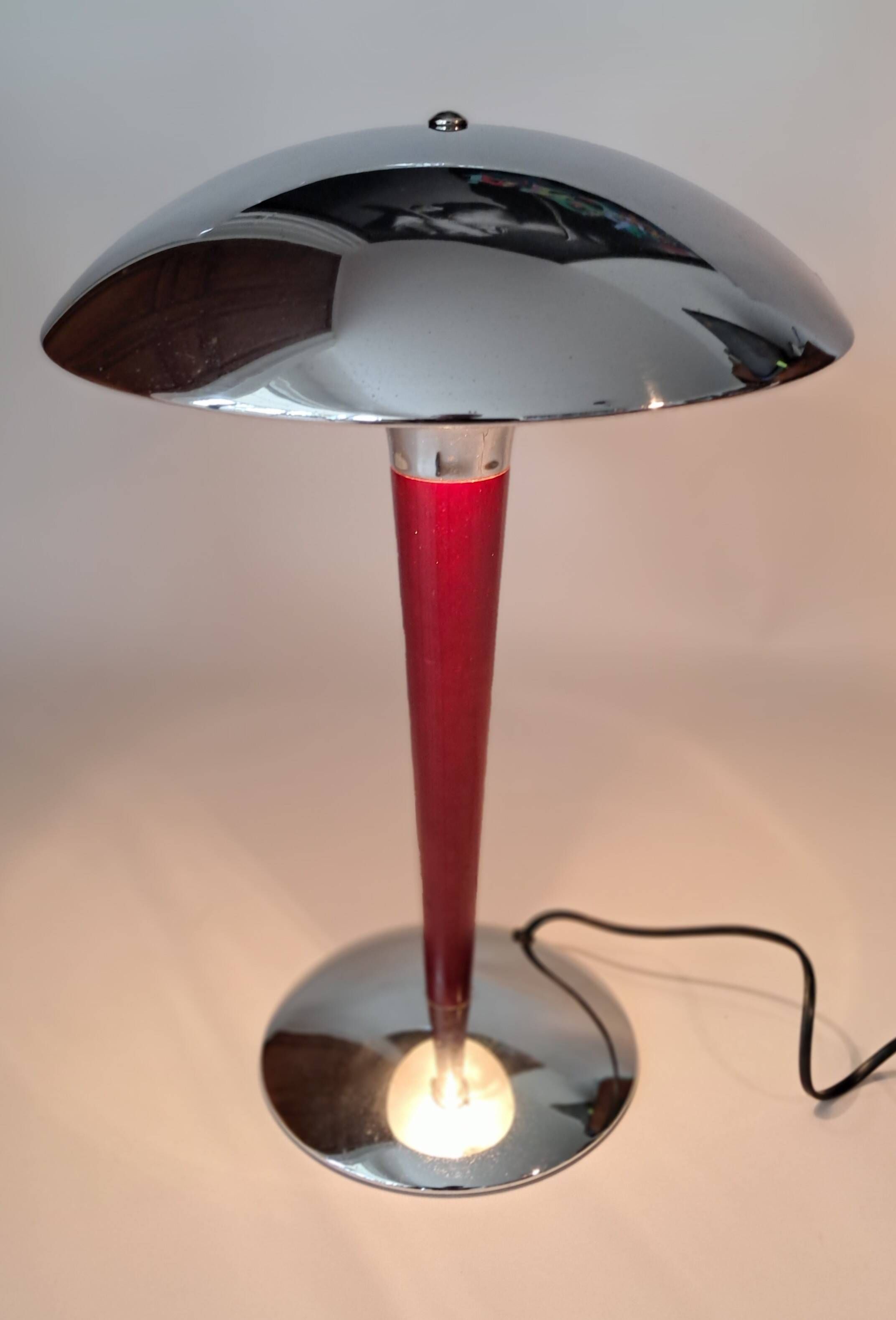 Lampe champignon style Art Déco à 2 lumières.
