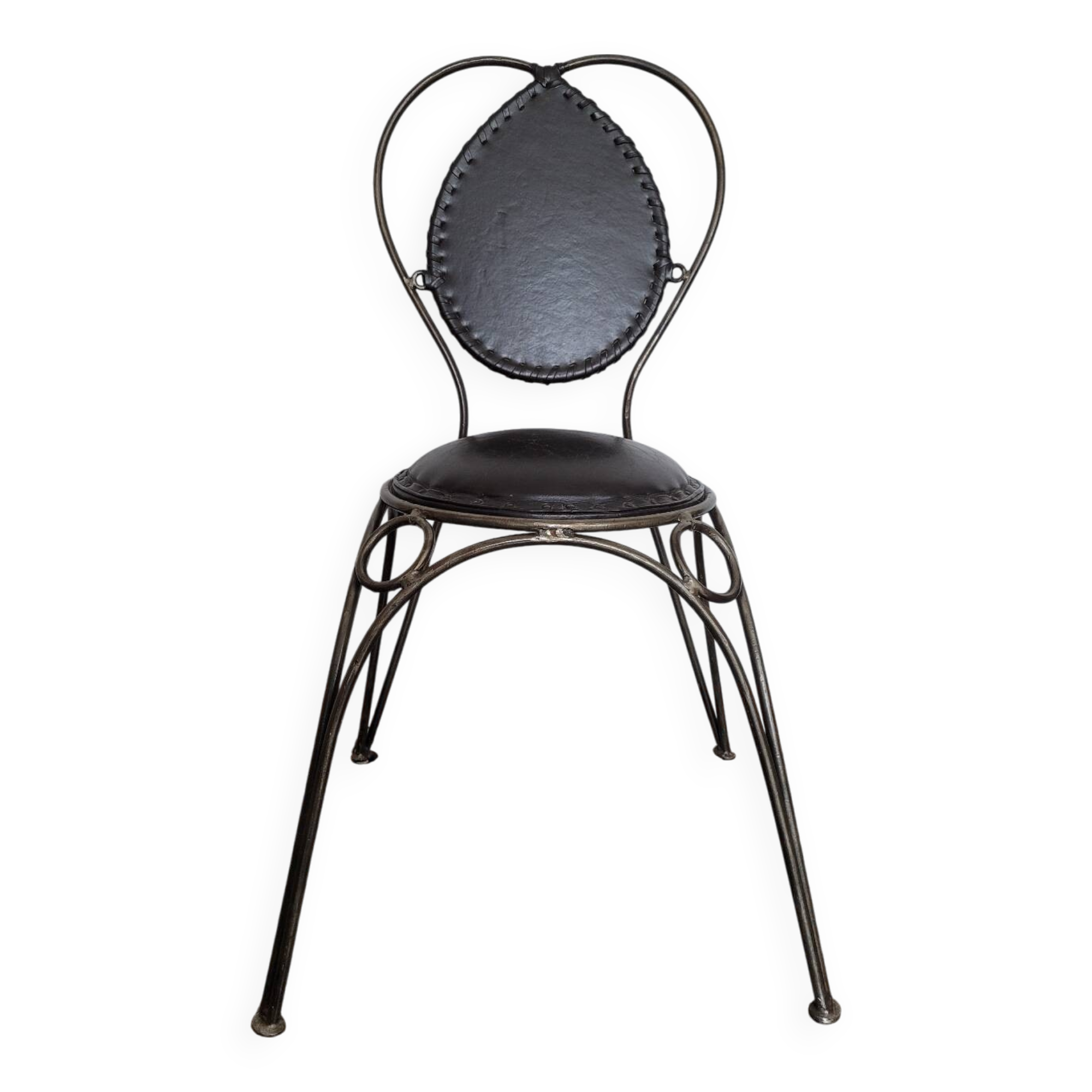 Metal and leather chair