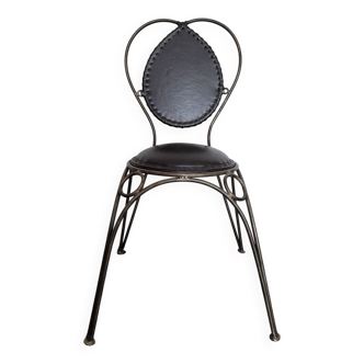 Chaise métal et cuir
