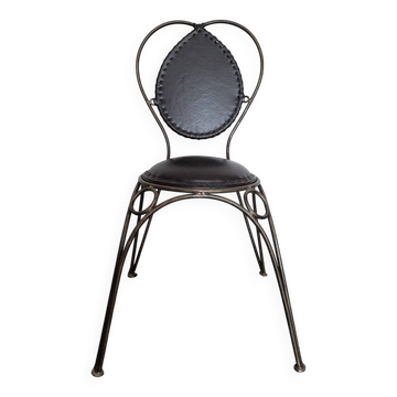Chaise métal et cuir