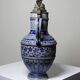 Large beer pitcher in salt-glazed stoneware and pewter, Germany, Westerwald type