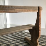Wooden school bench