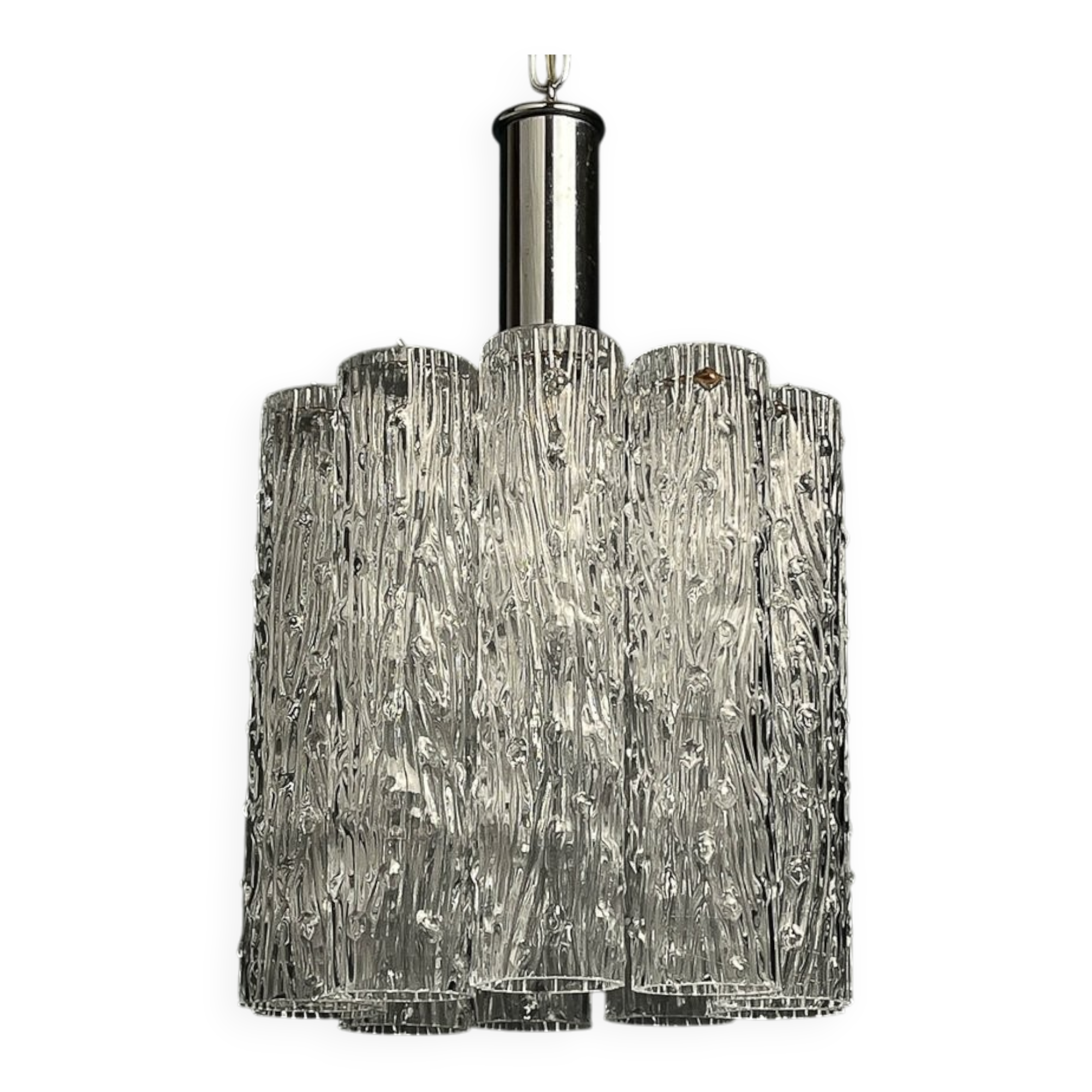 Mid-century Murano glass chandelier Tronchi by Toni Zuccheri for Venini, Italy, 1970s.