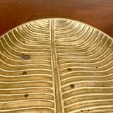 Vintage solid brass leaf pocket 20cm