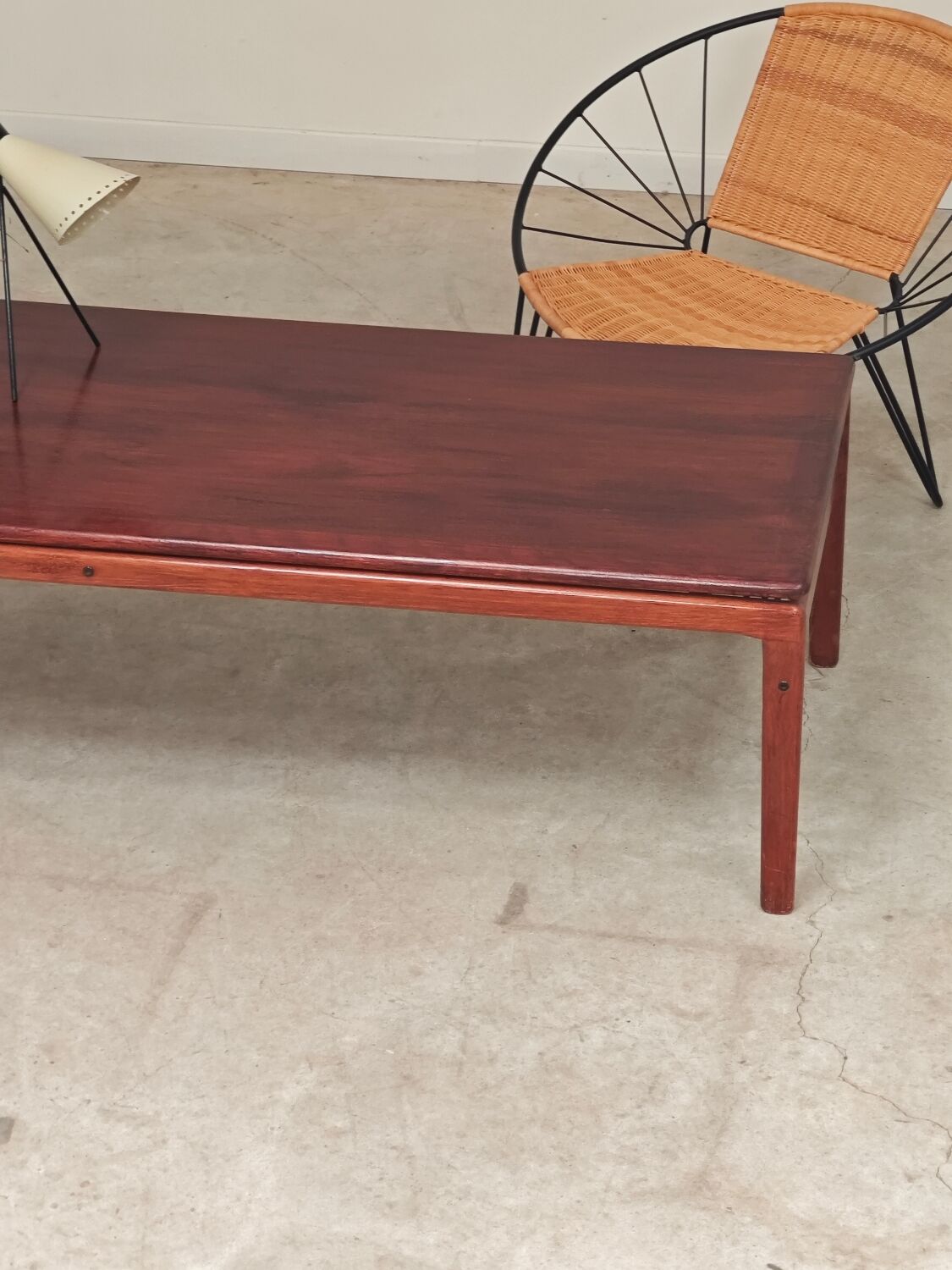 Large Scandinavian teak coffee table Trioh 1960