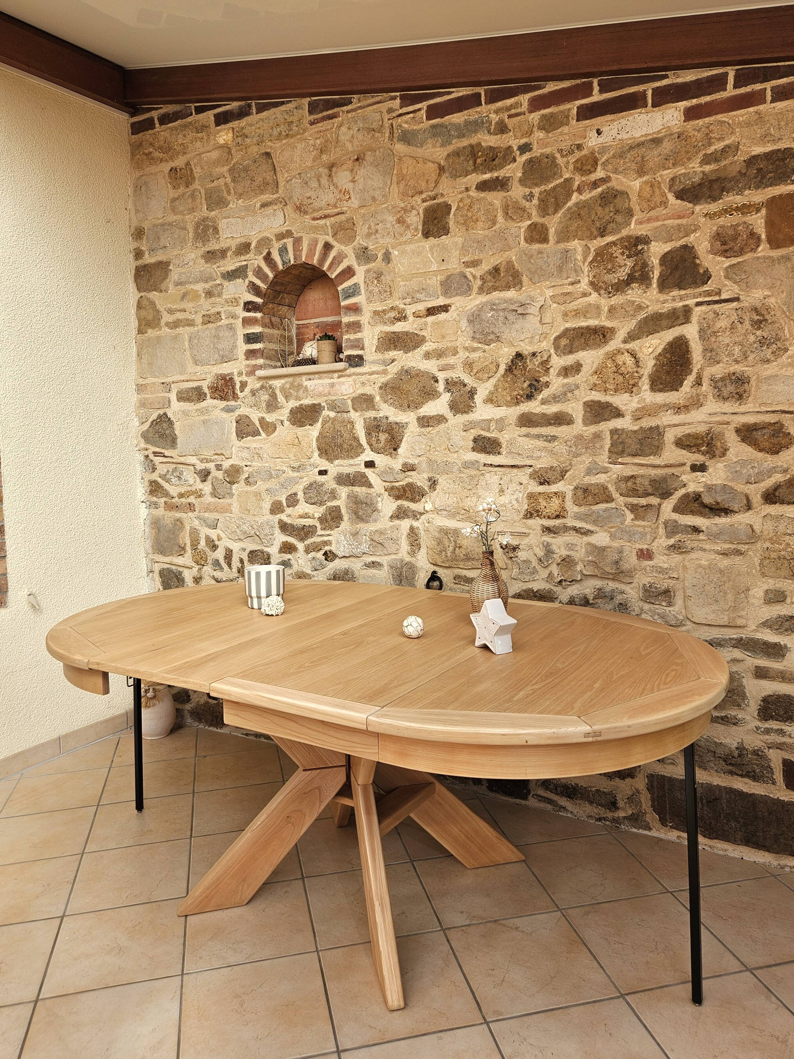 Table ronde orme style Pierre Chapo