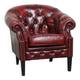 English Cowhide Leather Chesterfield Club Chair