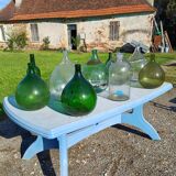 Lot of 13 Dame Jeanne, Bottles, Old Glass Flasks