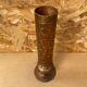 Antique brutalist hammered copper cylinder vase vintage