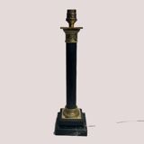 Empire bronze lamp base, marble and patinated sheet metal, 20th century