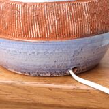 Ceramic lamp by Christian Muratore, raffia shade