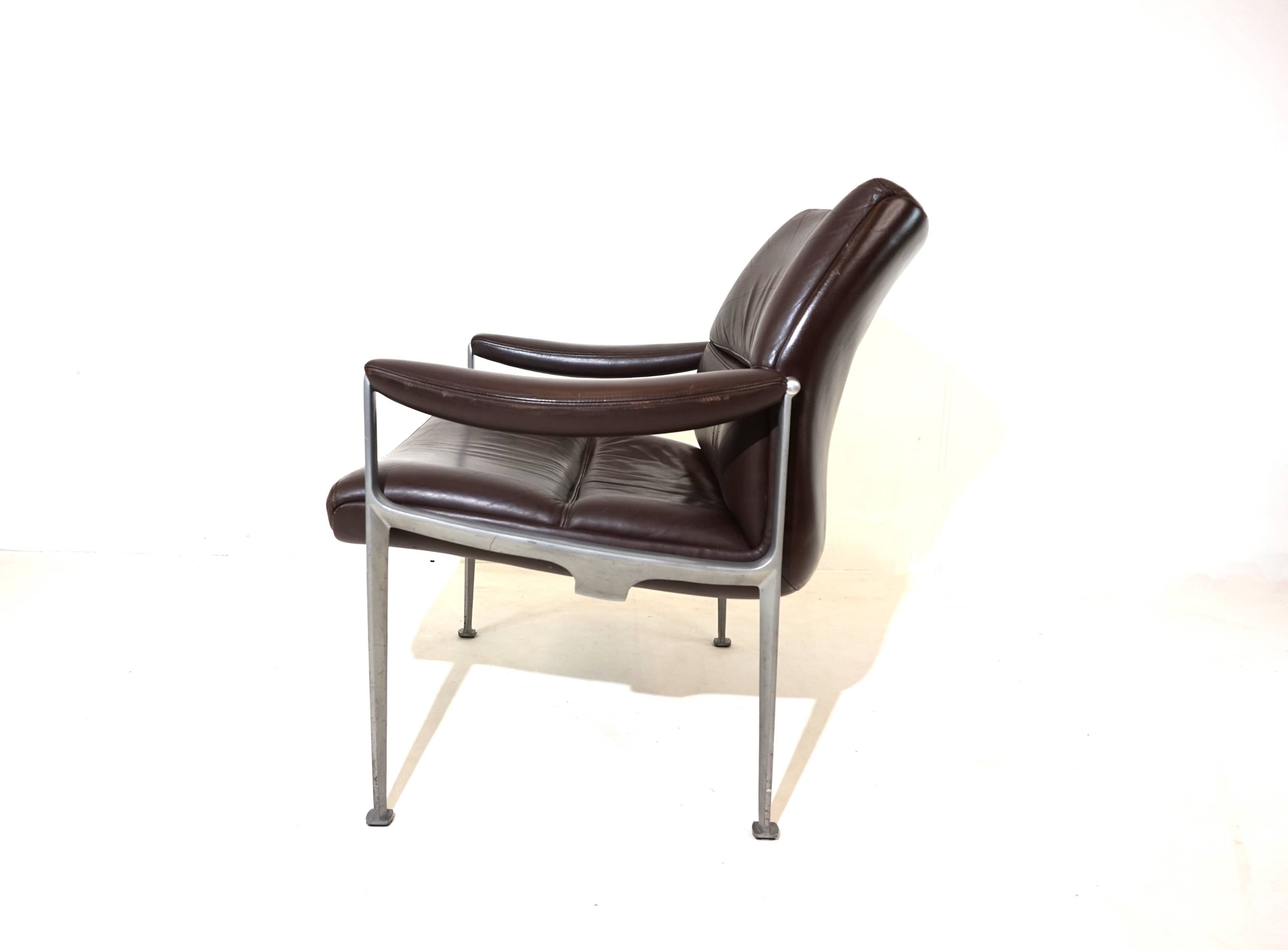 Röder Söhne leather lounge chair by Miller Borgsen