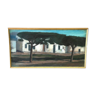 Mid Century Swedish Oil on Canvas – “Tunisia” by Helge Jean Ragnar