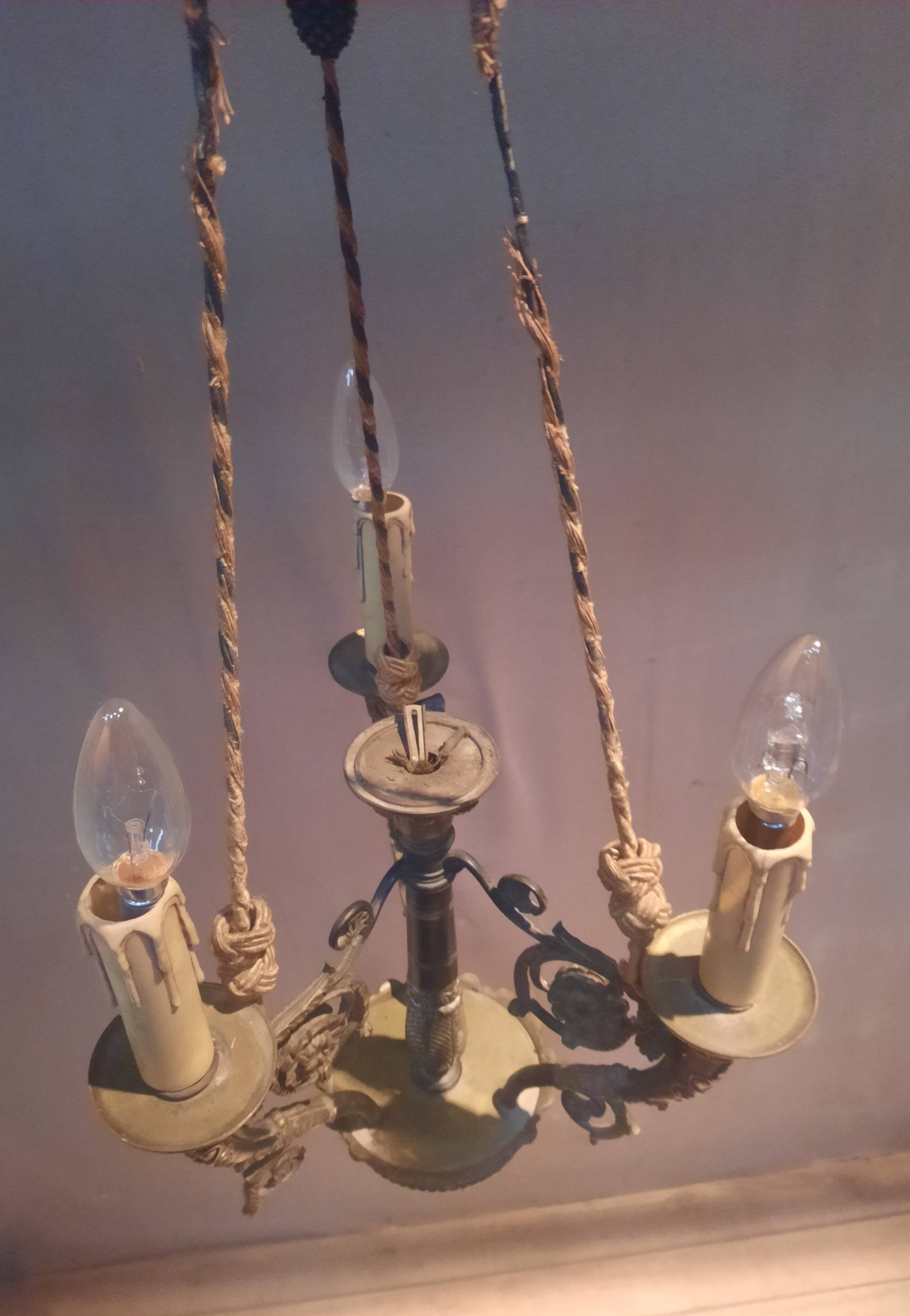 Restoration bronze chandelier