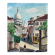 Old oil painting depicting a street in Montmartre