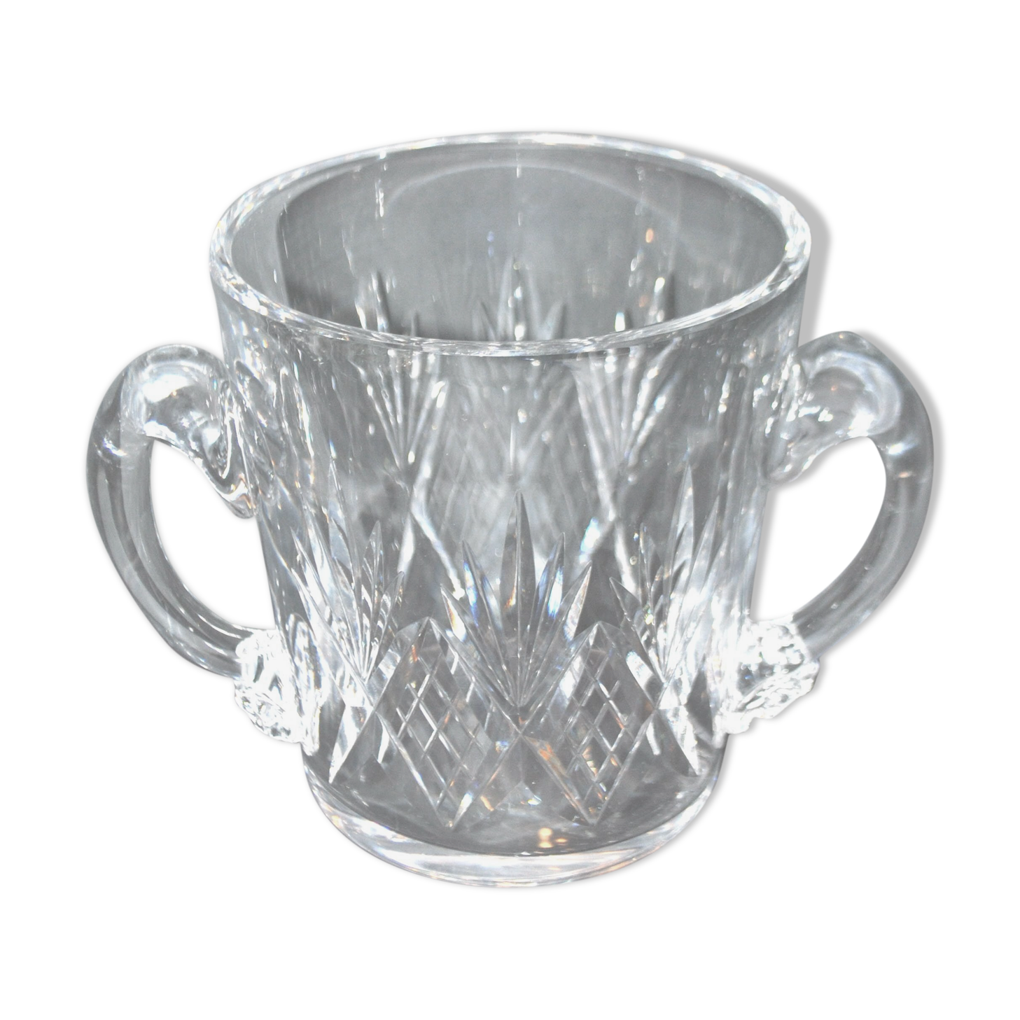 CRISTALLERIE LORRAINE Seau à glace en cristal taillé LEMBERG Junon style Chantilly