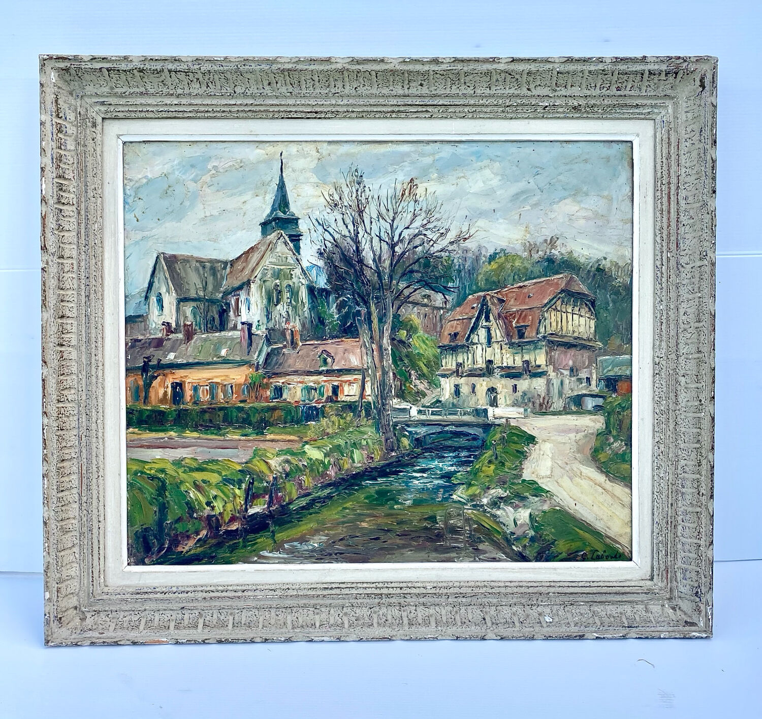 Village landscape by Gaston Laborde (1892-1965)
