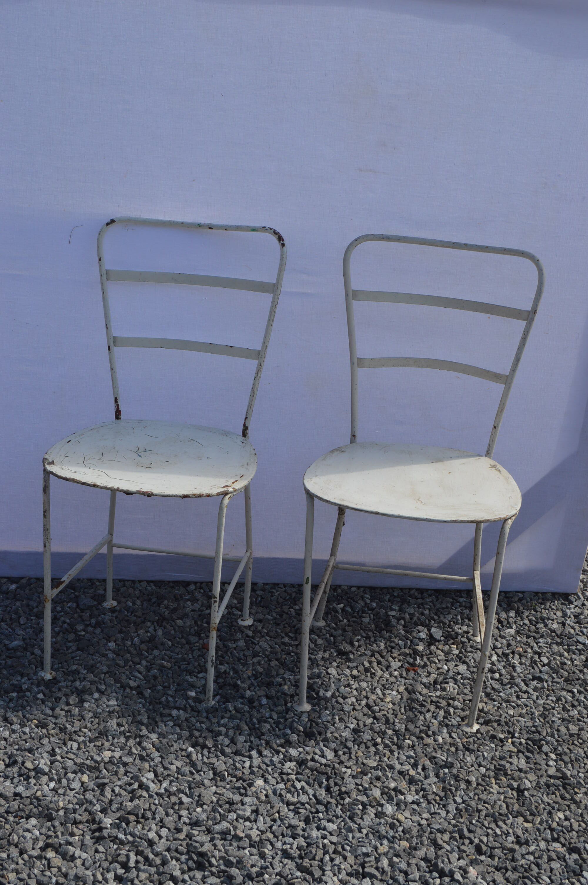 Paire de chaises de jardin en fer forgé