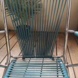 Chair armchair foldable child vintage 60's "scoubidou" blue