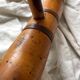 Antique turned wood wall coat rack