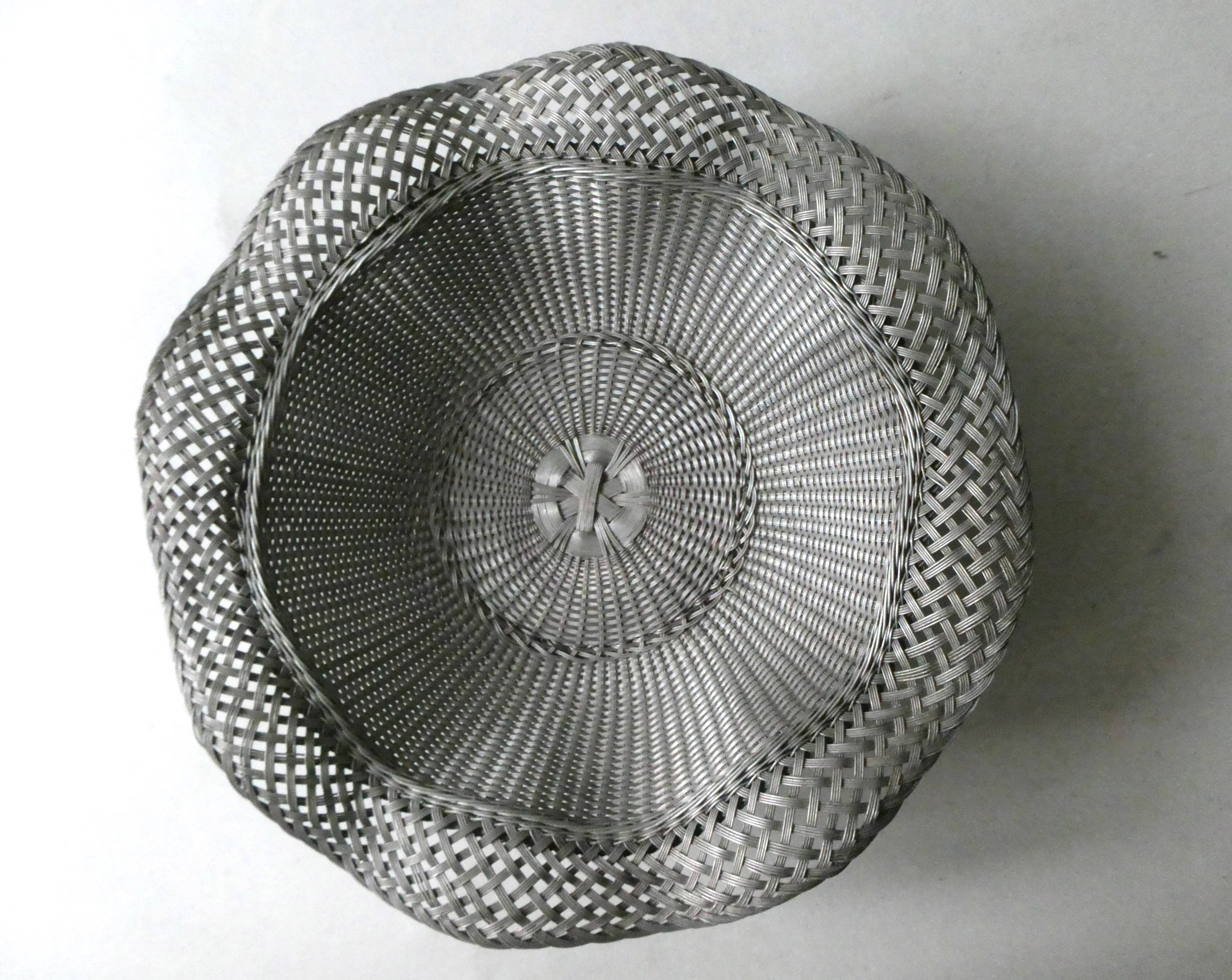 Trash braided silver metal, vintage