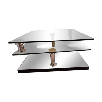 Table basse en verre et chrome