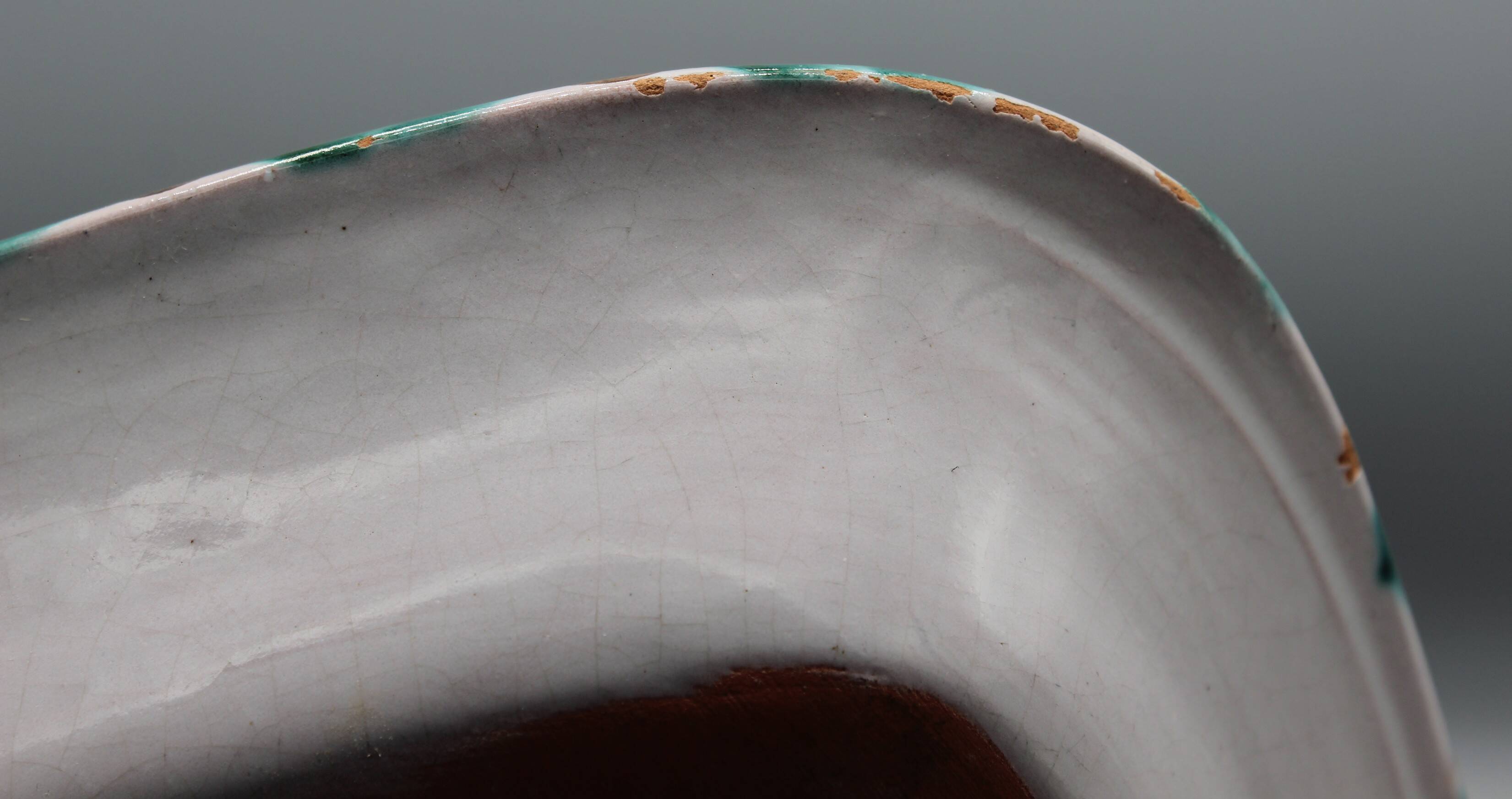 Large vintage ceramic dish depicting a bird - robert picault