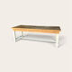 Farm table in solid oak - white patinated legs and its bench.