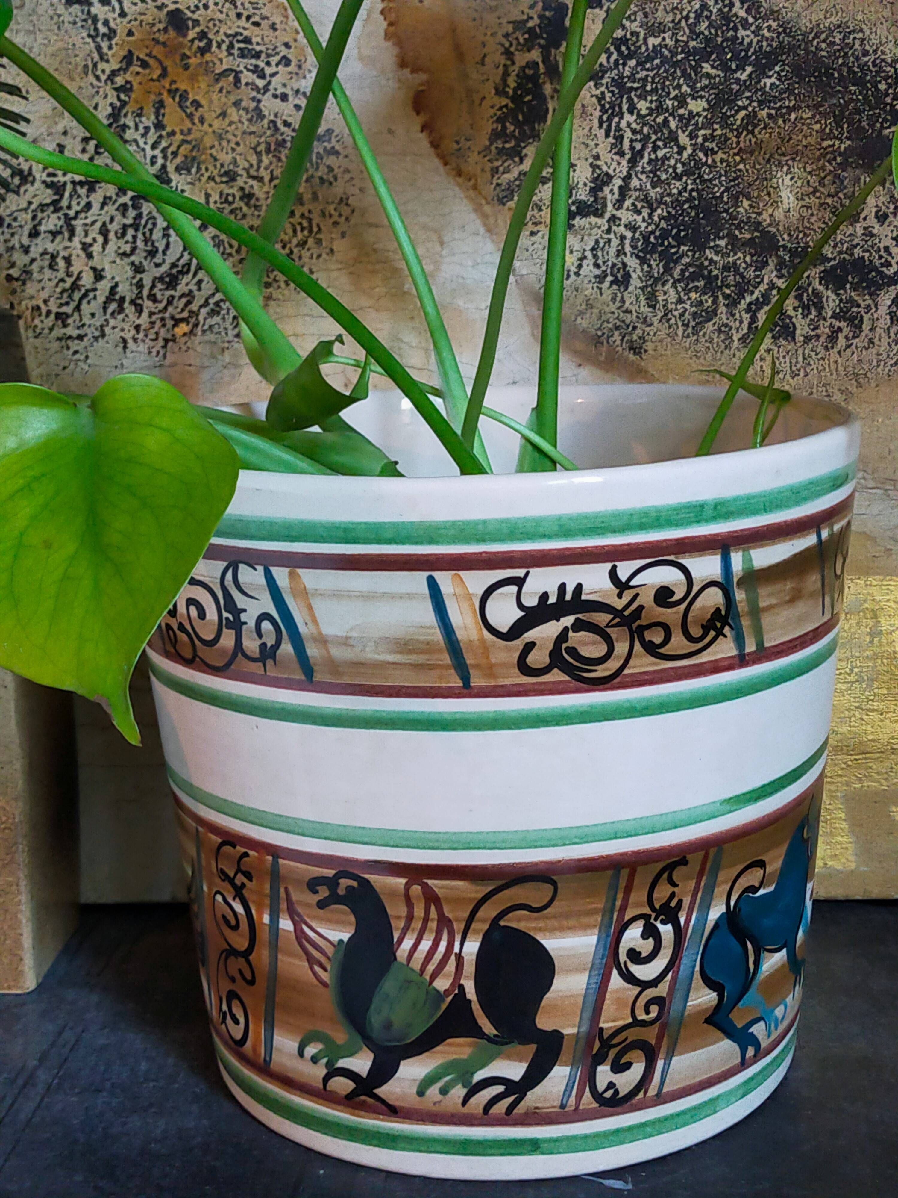 XXL ceramic planter from Saint-Pair-Sur-Mer from the NEUSTRICER earthenware factory, 1960s