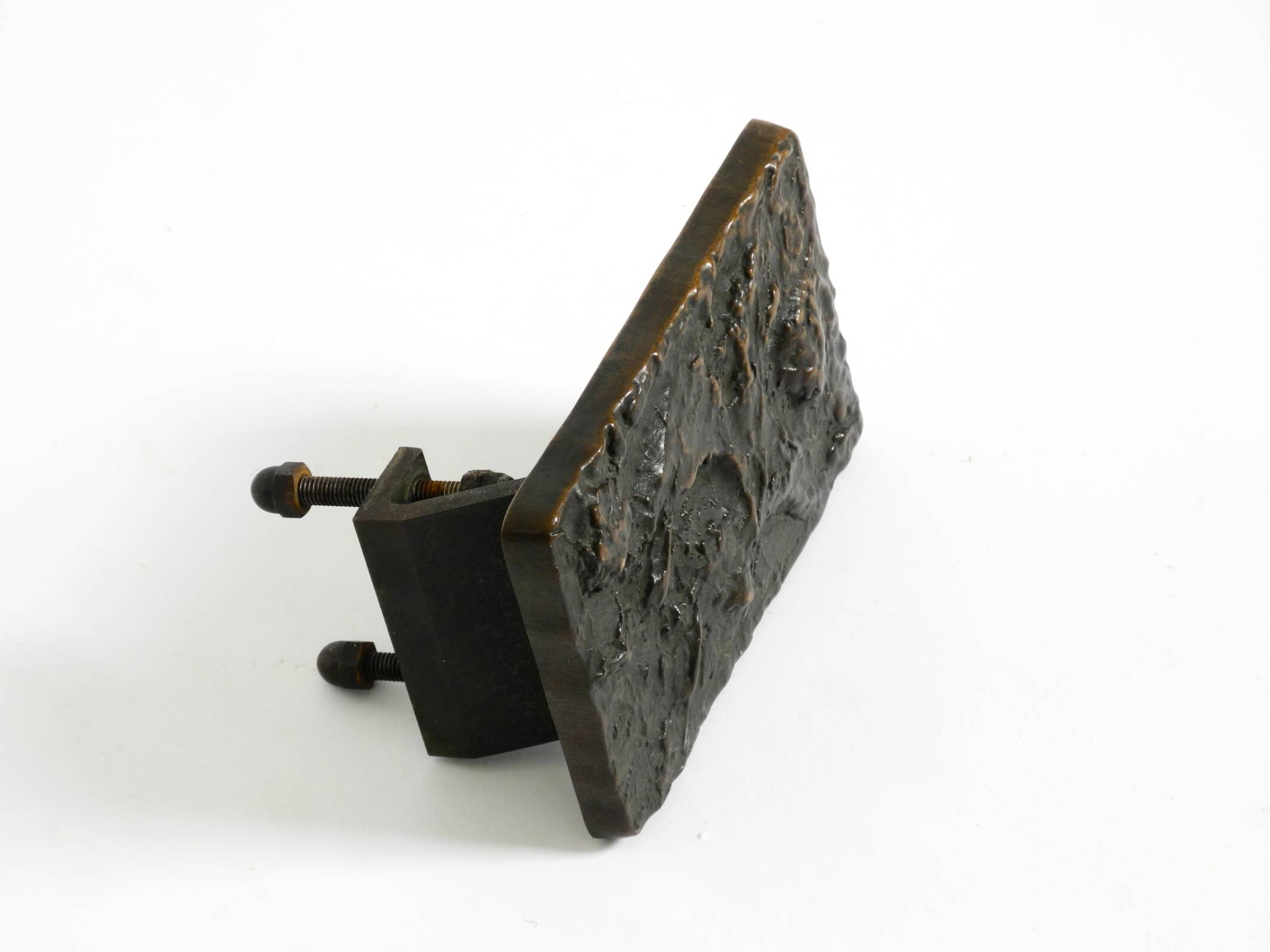 Massive, heavy 1970s Brutalist bronze push handle by Alpan Germany