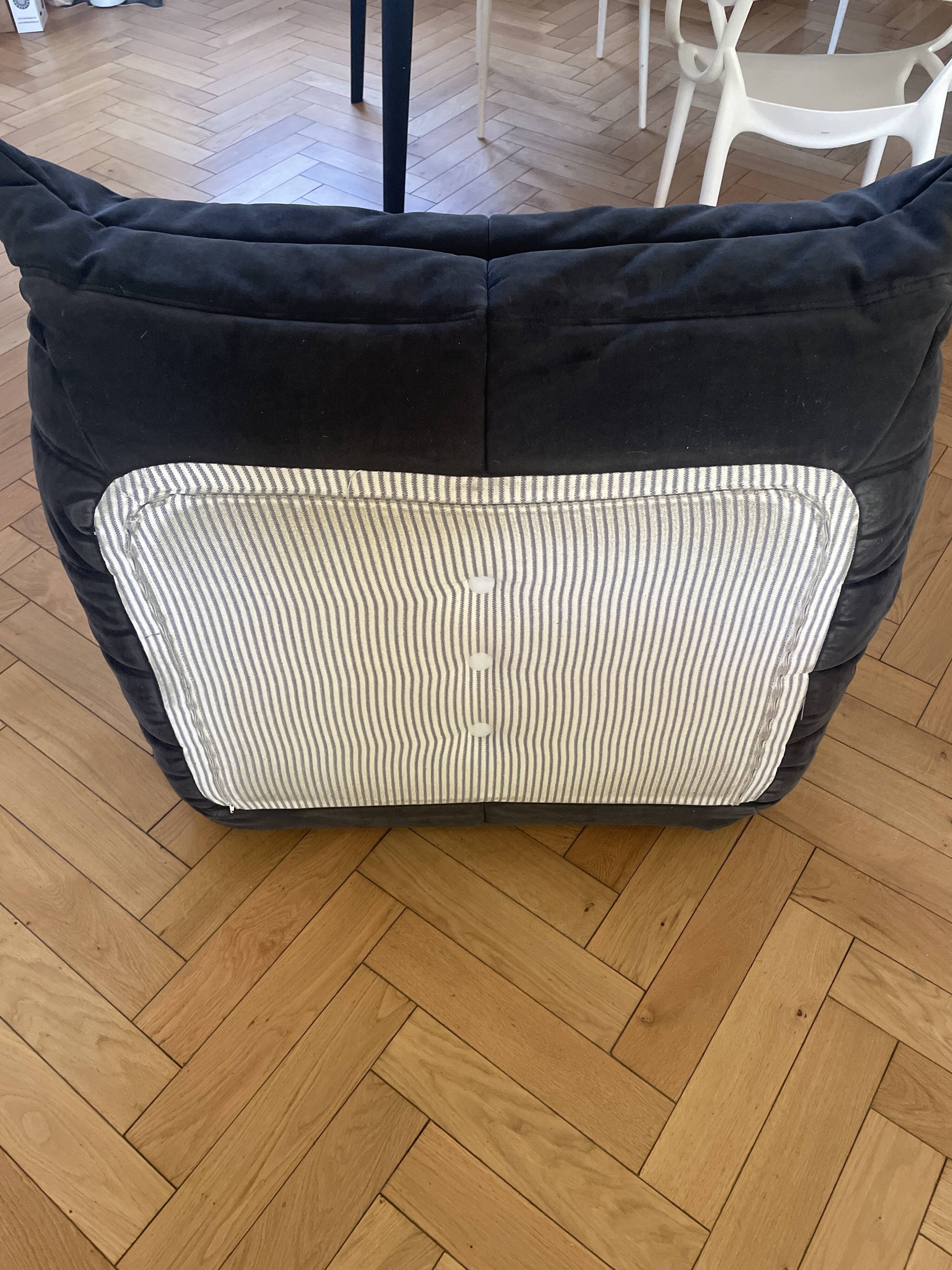 Togo pouf alcantara anthracite