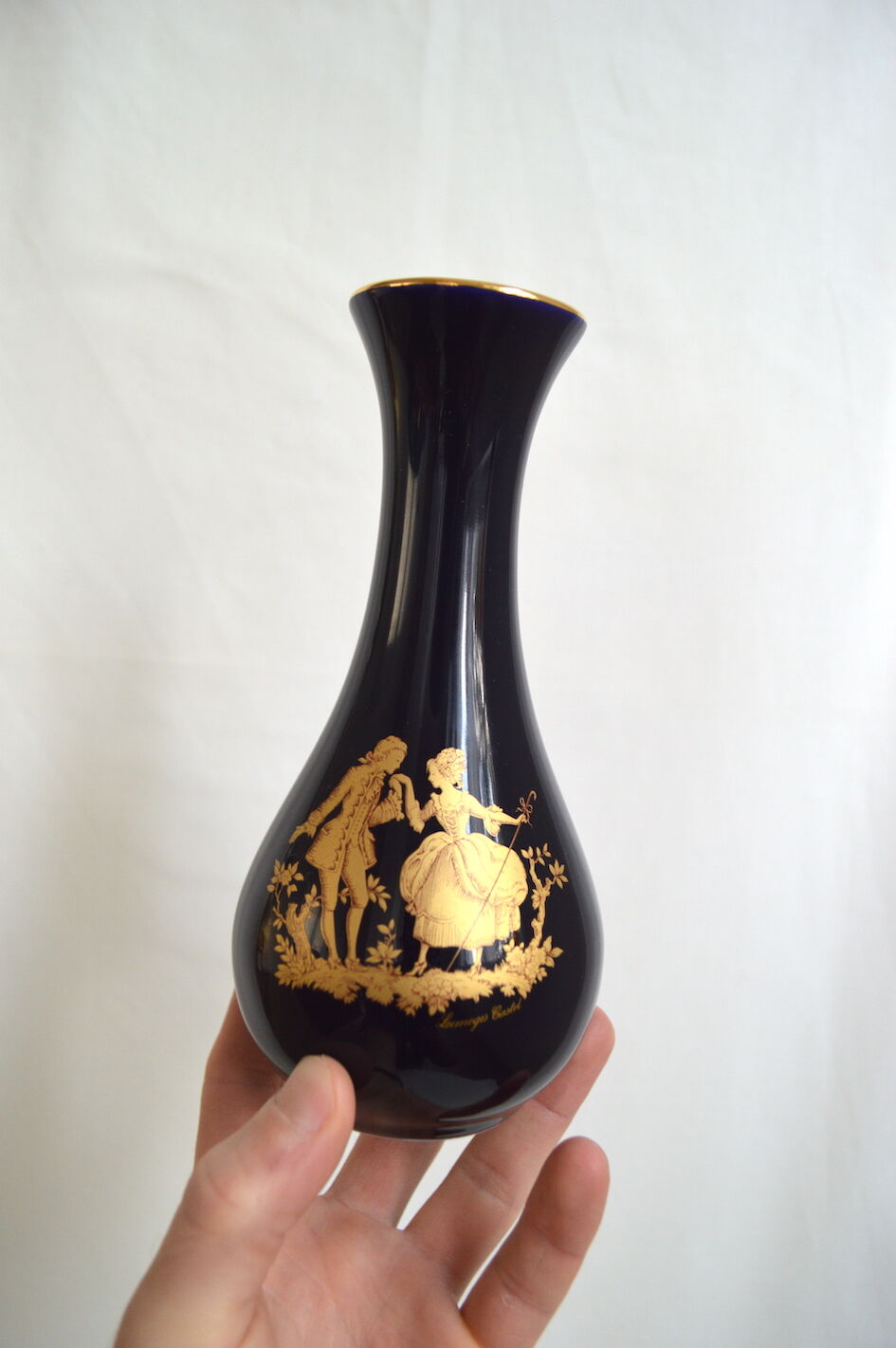 Duo of porcelain vases Limoges Castel